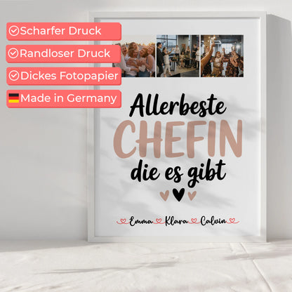 Personalisierbares Poster Fotocollage Chefin Allerbeste Chefin Die Es Gibt