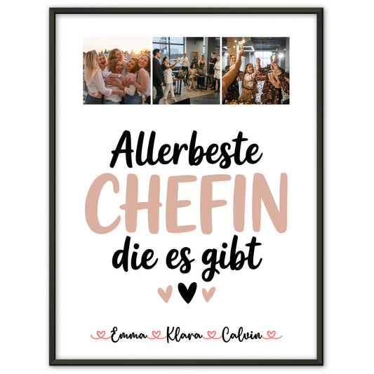 Personalisierbares Poster Fotocollage Chefin Allerbeste Chefin Die Es Gibt