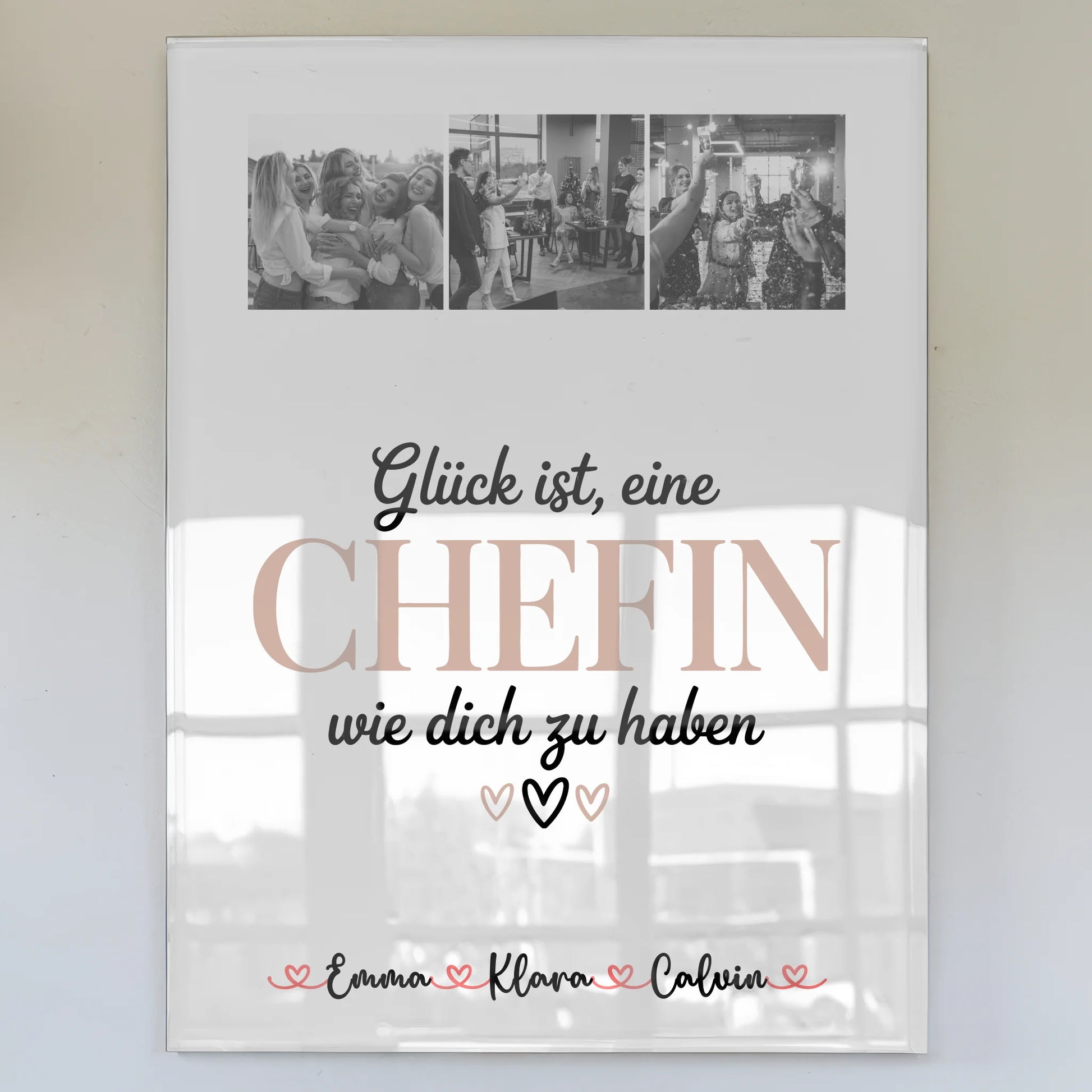 Acrylglas Mit Foto Fotocollage für Chefin Glück Ist eine Chefin Wie Dich Zu Haben 1