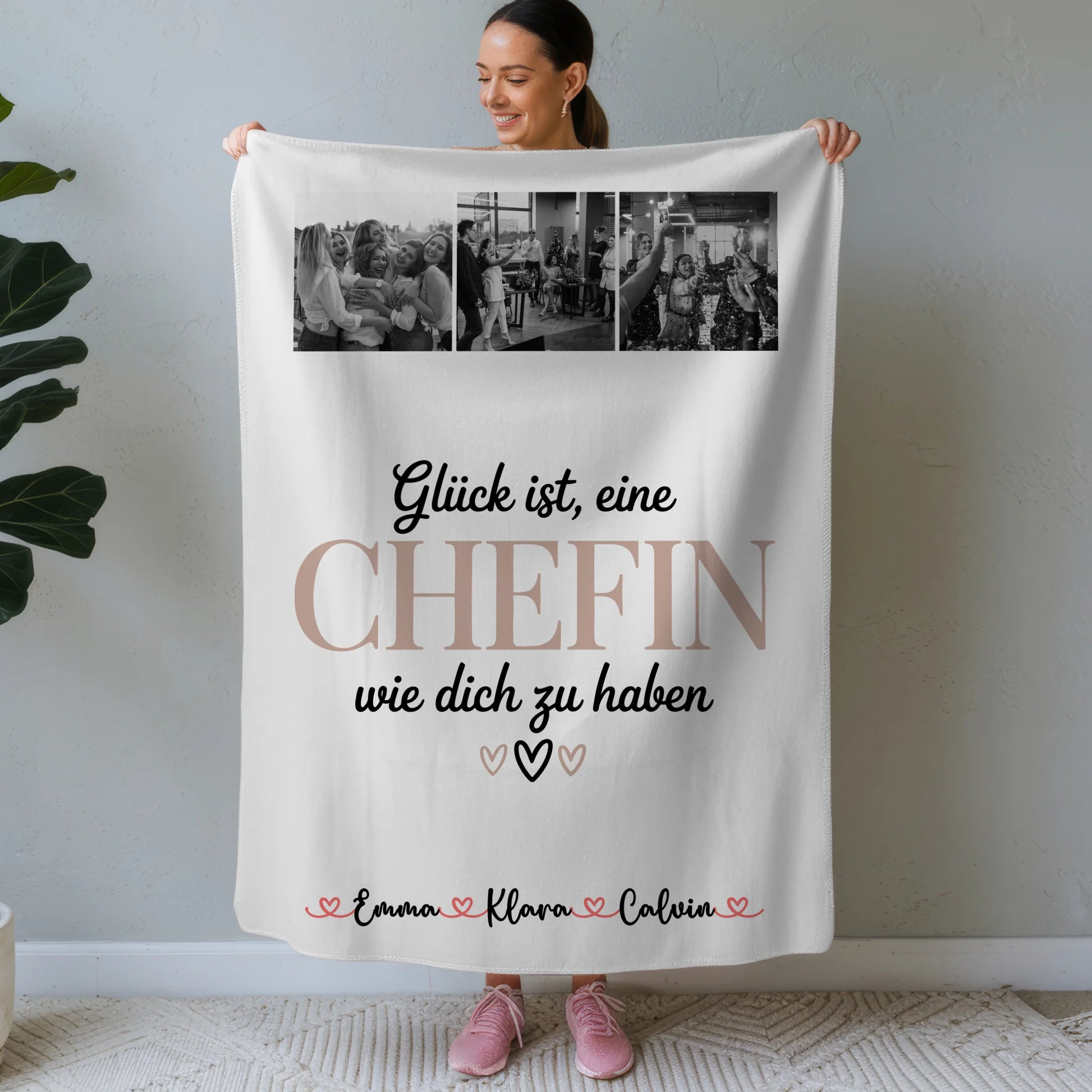 Kuscheldecke Mit Namen Fotocollage für Chefin Glück Ist eine Chefin Wie Dich Zu Haben 1