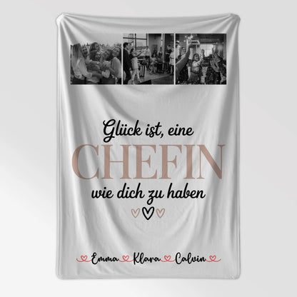 Kuscheldecke Mit Namen Fotocollage für Chefin Glück Ist eine Chefin Wie Dich Zu Haben 7