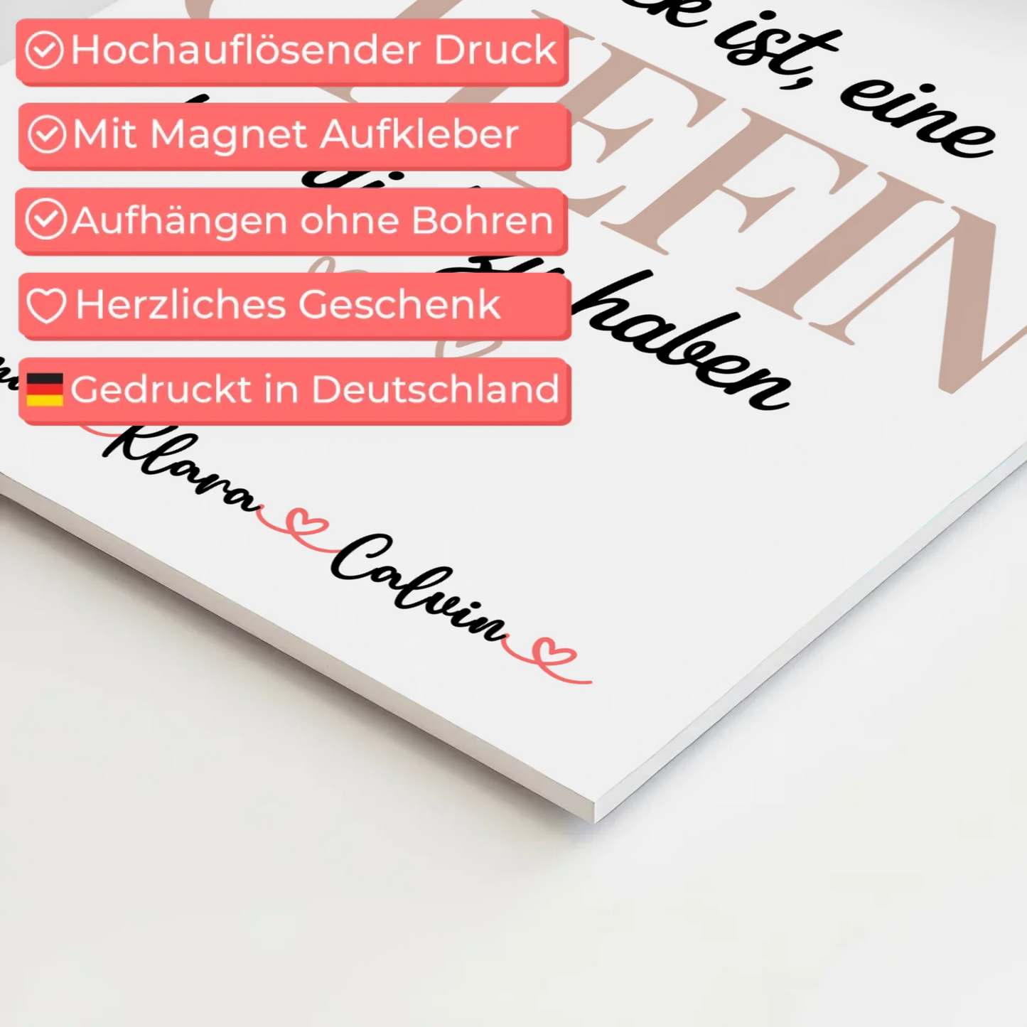 Personalisiertes Fotoboard Poster Magnetisch mit Fotocollage für Chefin Glück Ist eine Chefin Wie Dich Zu Haben