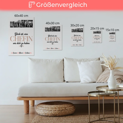 Personalisiertes Fotoboard Poster Magnetisch mit Fotocollage für Chefin Glück Ist eine Chefin Wie Dich Zu Haben
