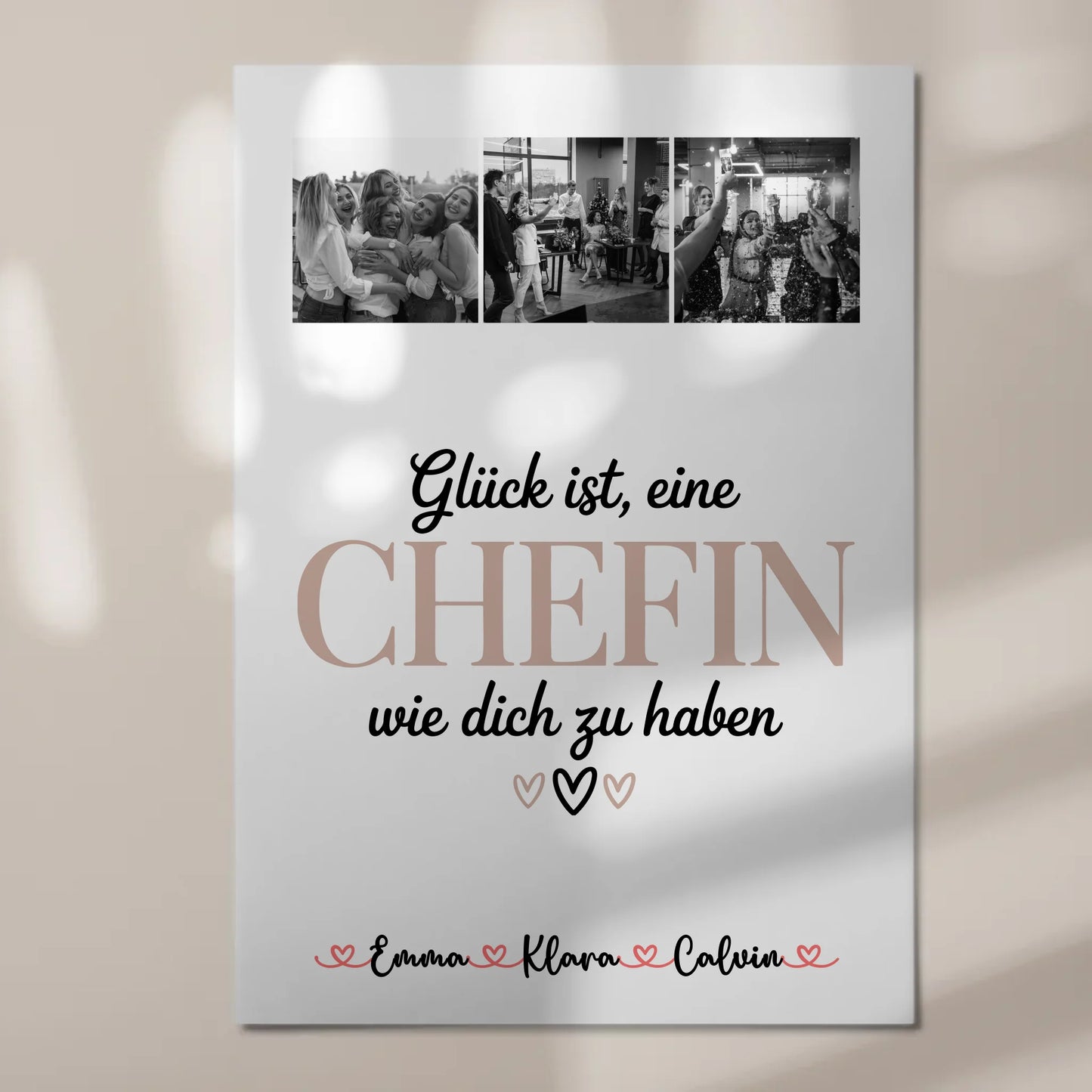 Personalisiertes Fotoboard Poster Magnetisch mit Fotocollage für Chefin Glück Ist eine Chefin Wie Dich Zu Haben