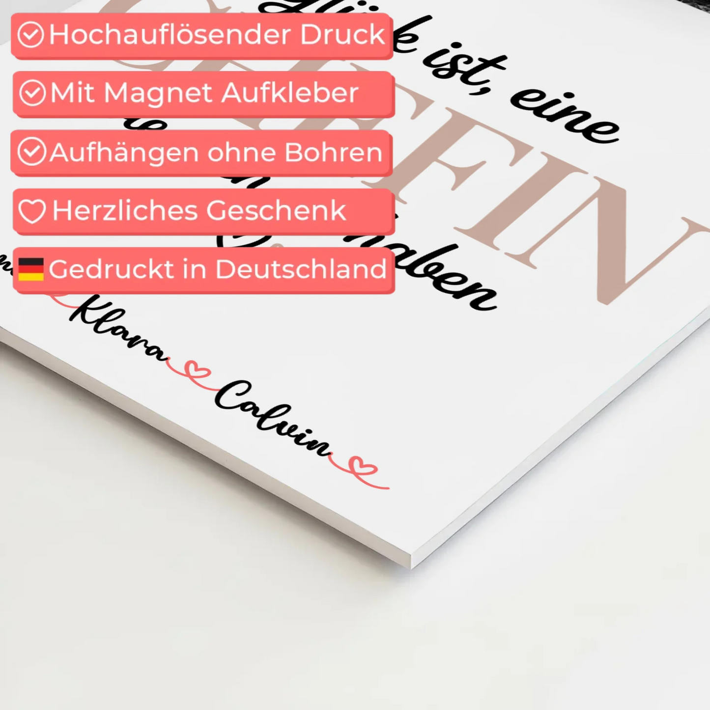 Personalisiertes Fotoboard Poster Magnetisch mit Fotocollage für Chefin Glück Ist eine Chefin Wie Dich Zu Haben