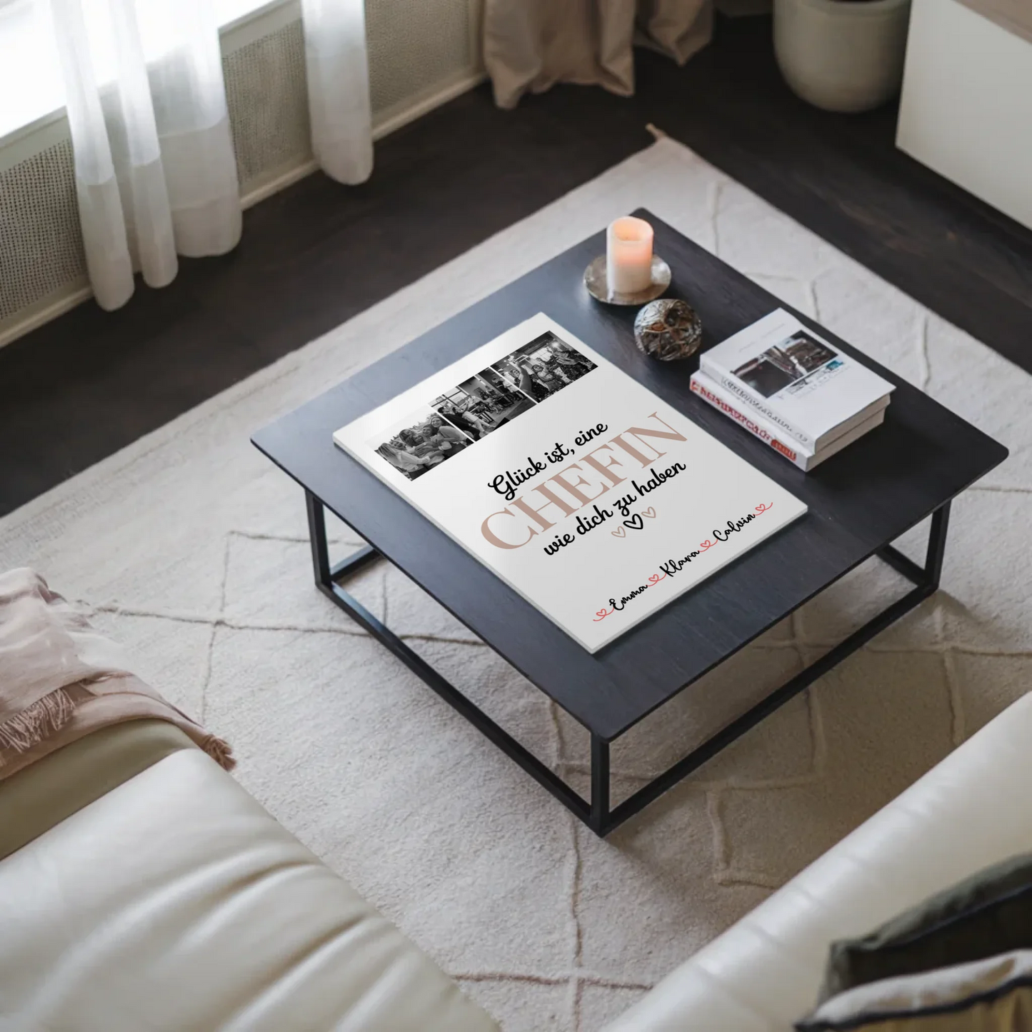 Personalisiertes Fotoboard Poster Magnetisch mit Fotocollage für Chefin Glück Ist eine Chefin Wie Dich Zu Haben