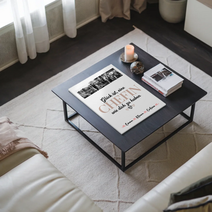 Personalisiertes Fotoboard Poster Magnetisch mit Fotocollage für Chefin Glück Ist eine Chefin Wie Dich Zu Haben