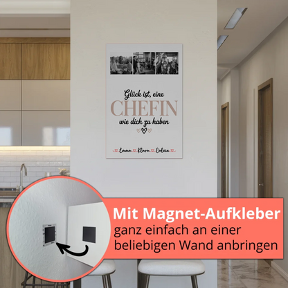 Personalisiertes Fotoboard Poster Magnetisch mit Fotocollage für Chefin Glück Ist eine Chefin Wie Dich Zu Haben