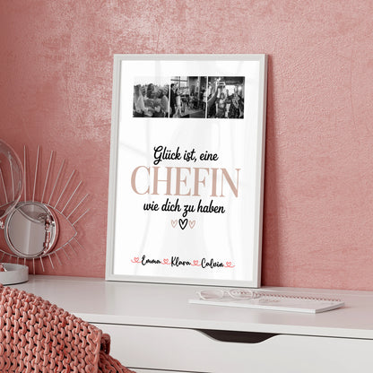 Personalisiertes Poster Fotocollage für Chefin Glück Ist eine Chefin Wie Dich Zu Haben