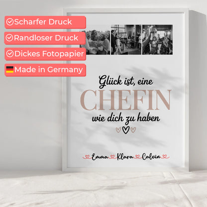 Personalisiertes Poster Fotocollage für Chefin Glück Ist eine Chefin Wie Dich Zu Haben