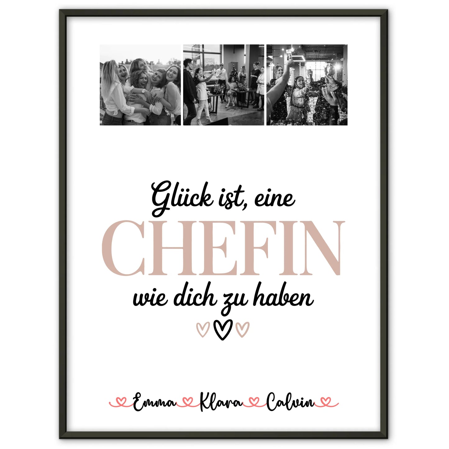 Personalisiertes Poster Fotocollage für Chefin Glück Ist eine Chefin Wie Dich Zu Haben