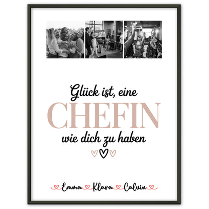 Personalisiertes Poster Fotocollage für Chefin Glück Ist eine Chefin Wie Dich Zu Haben