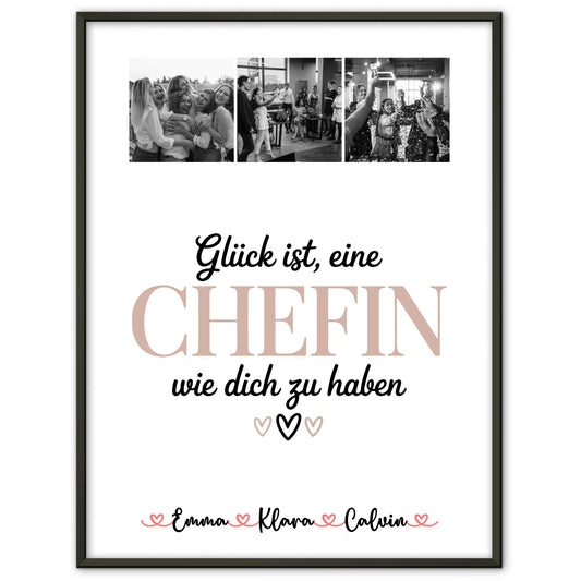 Personalisiertes Poster Fotocollage für Chefin Glück Ist eine Chefin Wie Dich Zu Haben