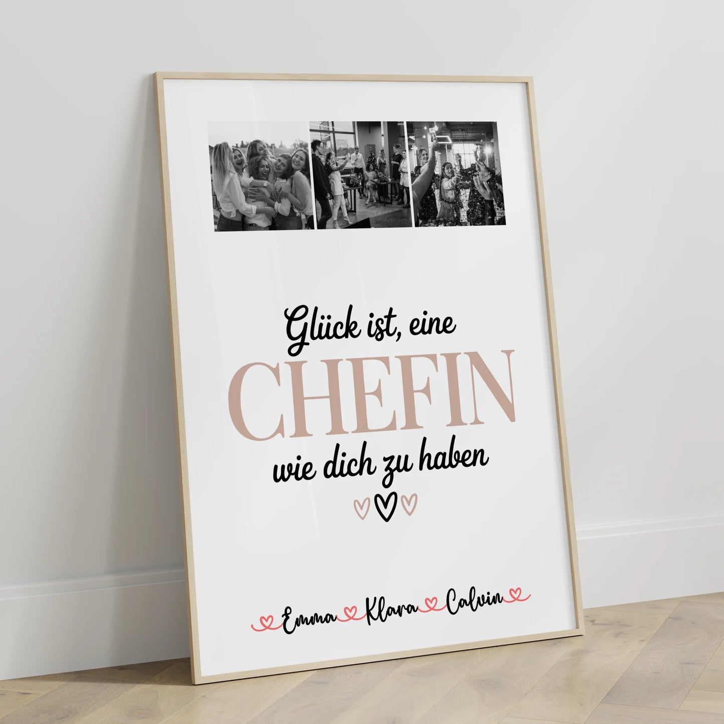 Personalisiertes Poster Fotocollage für Chefin Glück Ist eine Chefin Wie Dich Zu Haben