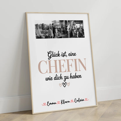 Personalisiertes Poster Fotocollage für Chefin Glück Ist eine Chefin Wie Dich Zu Haben