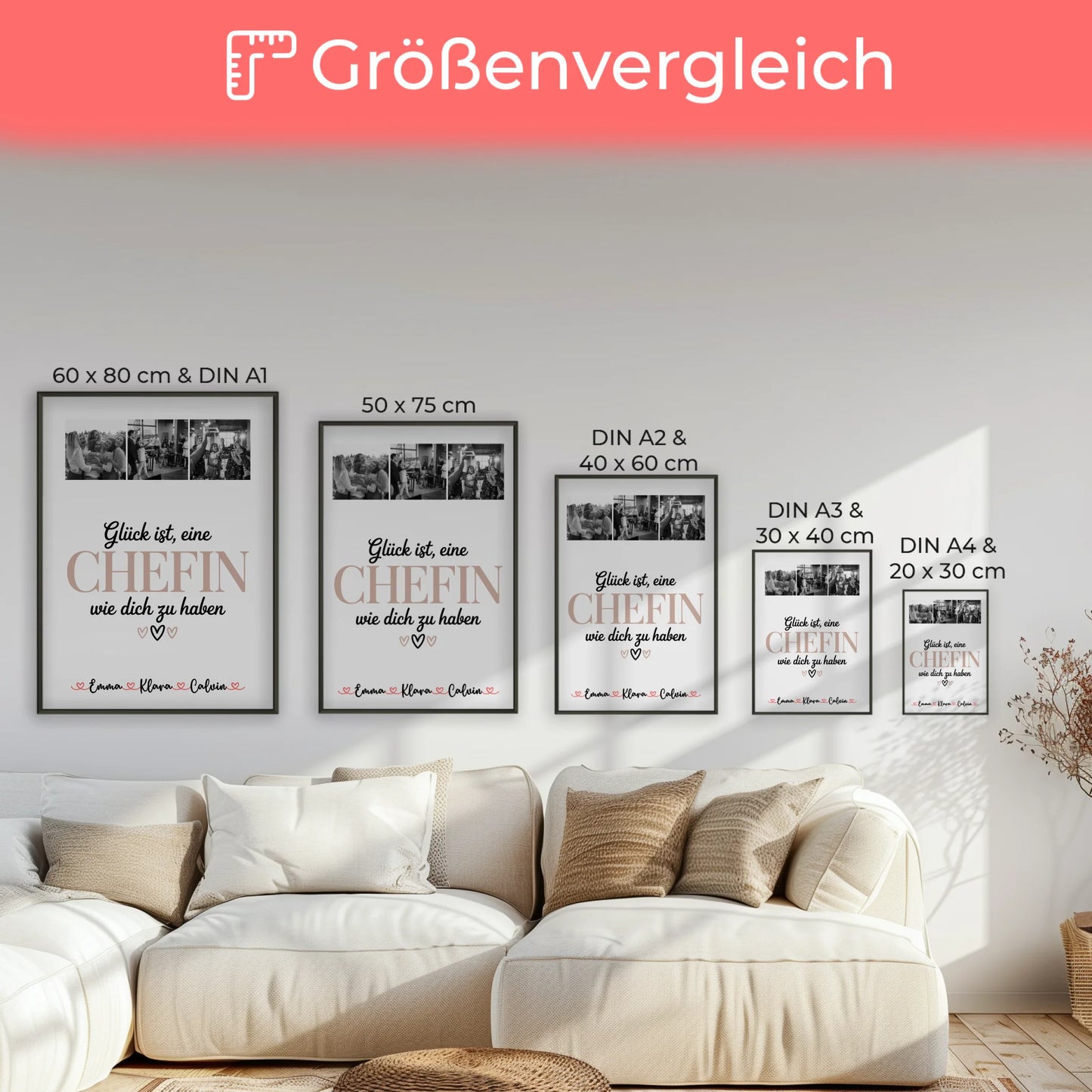 Personalisiertes Poster Fotocollage für Chefin Glück Ist eine Chefin Wie Dich Zu Haben