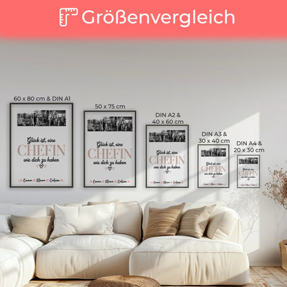 Personalisiertes Poster Fotocollage für Chefin Glück Ist eine Chefin Wie Dich Zu Haben