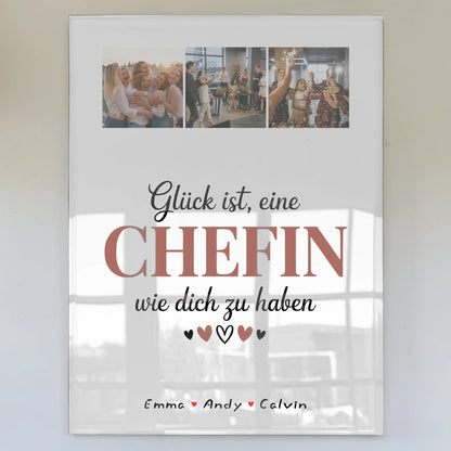 Acrylglas Mit Foto Chefin Fotocollage Glück Ist eine Chefin Wie Dich Zu Haben Personalisiertes Geschenk 1
