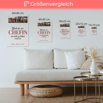 Personalisierte Chefin Fotocollage mit Fotoboard Magnet Wandbild Glück Ist eine Chefin Wie Dich Zu Haben