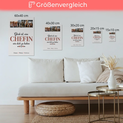 Personalisierte Chefin Fotocollage mit Fotoboard Magnet Wandbild Glück Ist eine Chefin Wie Dich Zu Haben