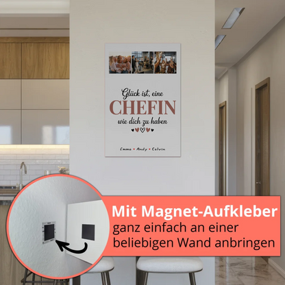Personalisierte Chefin Fotocollage mit Fotoboard Magnet Wandbild Glück Ist eine Chefin Wie Dich Zu Haben