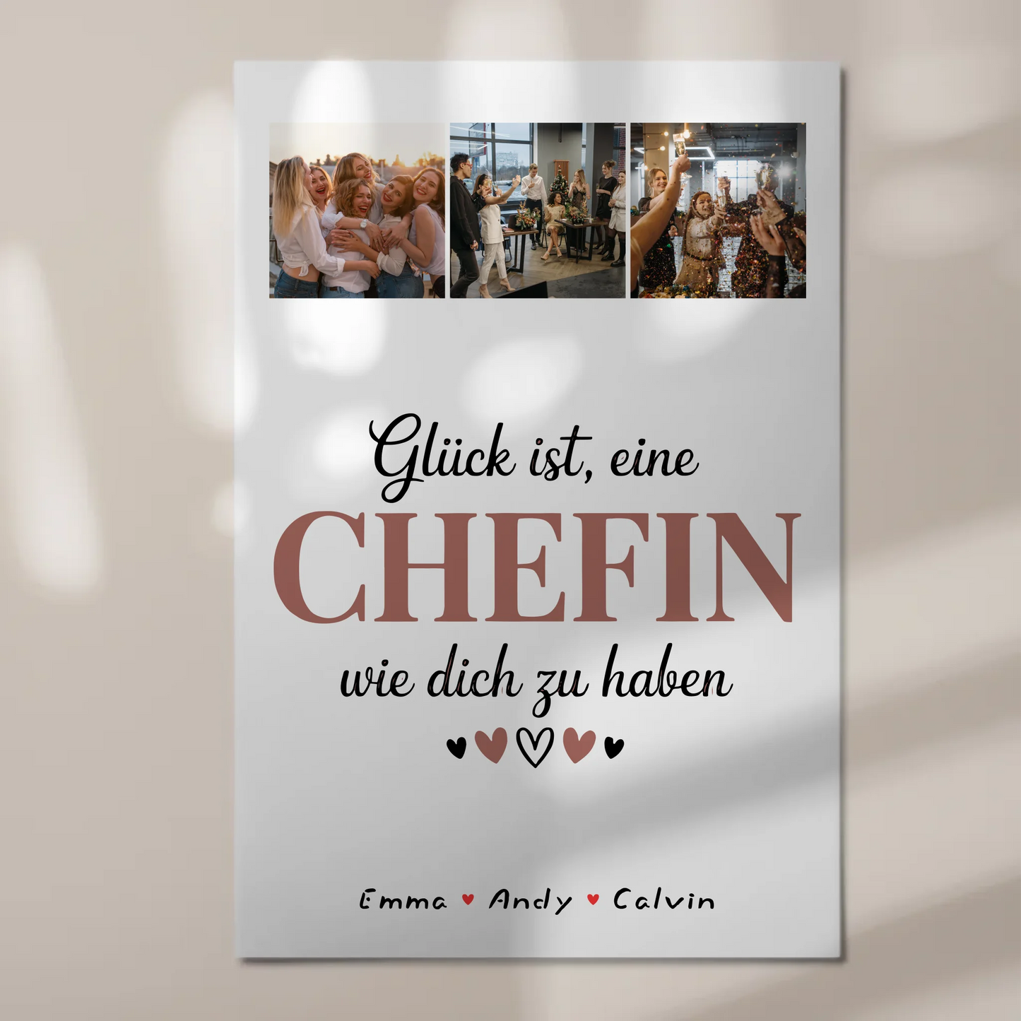 Personalisierte Chefin Fotocollage mit Fotoboard Magnet Wandbild Glück Ist eine Chefin Wie Dich Zu Haben