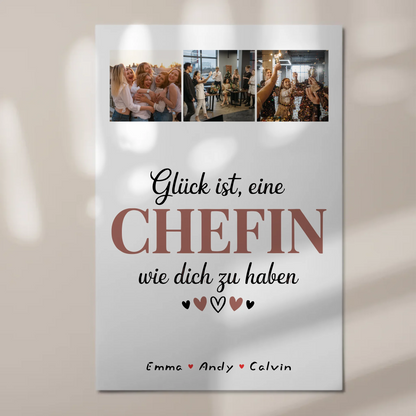 Personalisierte Chefin Fotocollage mit Fotoboard Magnet Wandbild Glück Ist eine Chefin Wie Dich Zu Haben