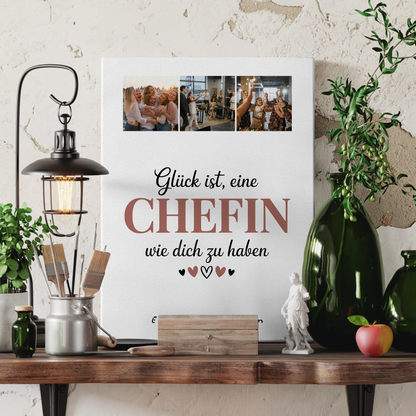 Personalisierte Leinwand Chefin Fotocollage Glück Ist eine Chefin Wie Dich Zu Haben 3
