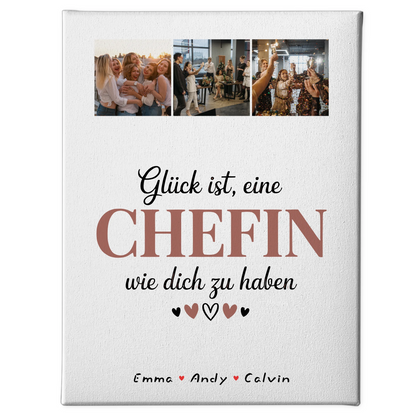 Personalisierte Leinwand Chefin Fotocollage Glück Ist eine Chefin Wie Dich Zu Haben 1