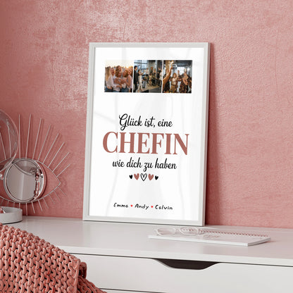 Poster Personalisiert Chefin Fotocollage Glück Ist eine Chefin Wie Dich Zu Haben Geschenk für Chefin