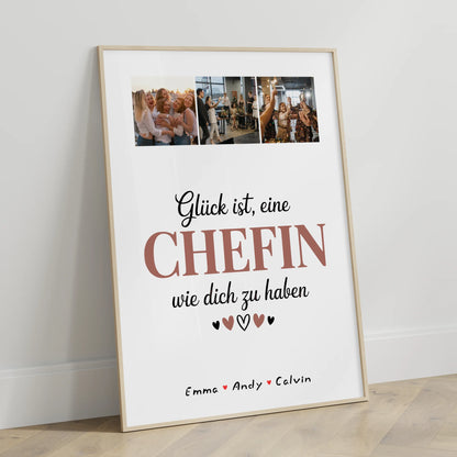 Poster Personalisiert Chefin Fotocollage Glück Ist eine Chefin Wie Dich Zu Haben Geschenk für Chefin