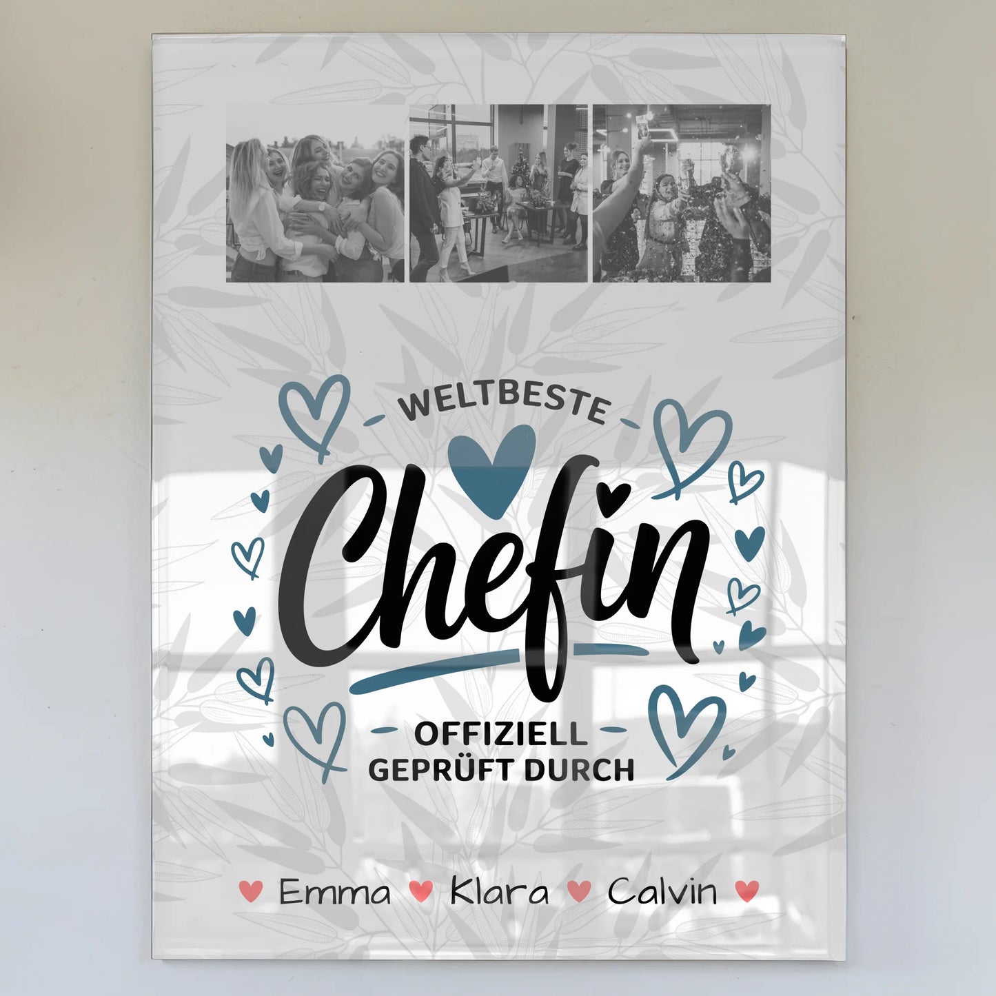 Foto Acrylglas Geschenk Fotocollage Chefin Weltbeste Chefin Offiziell Geprüft Durch Personalisierbar 1