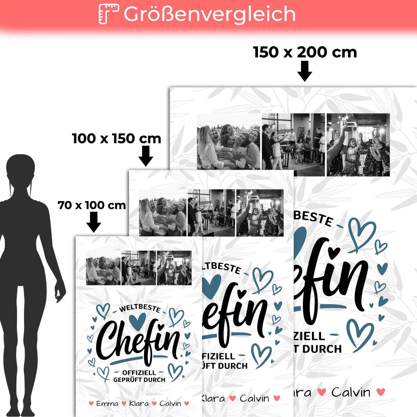 Decke Mit Namen Geschenk Fotocollage Chefin Weltbeste Chefin Offiziell Geprüft Durch 5