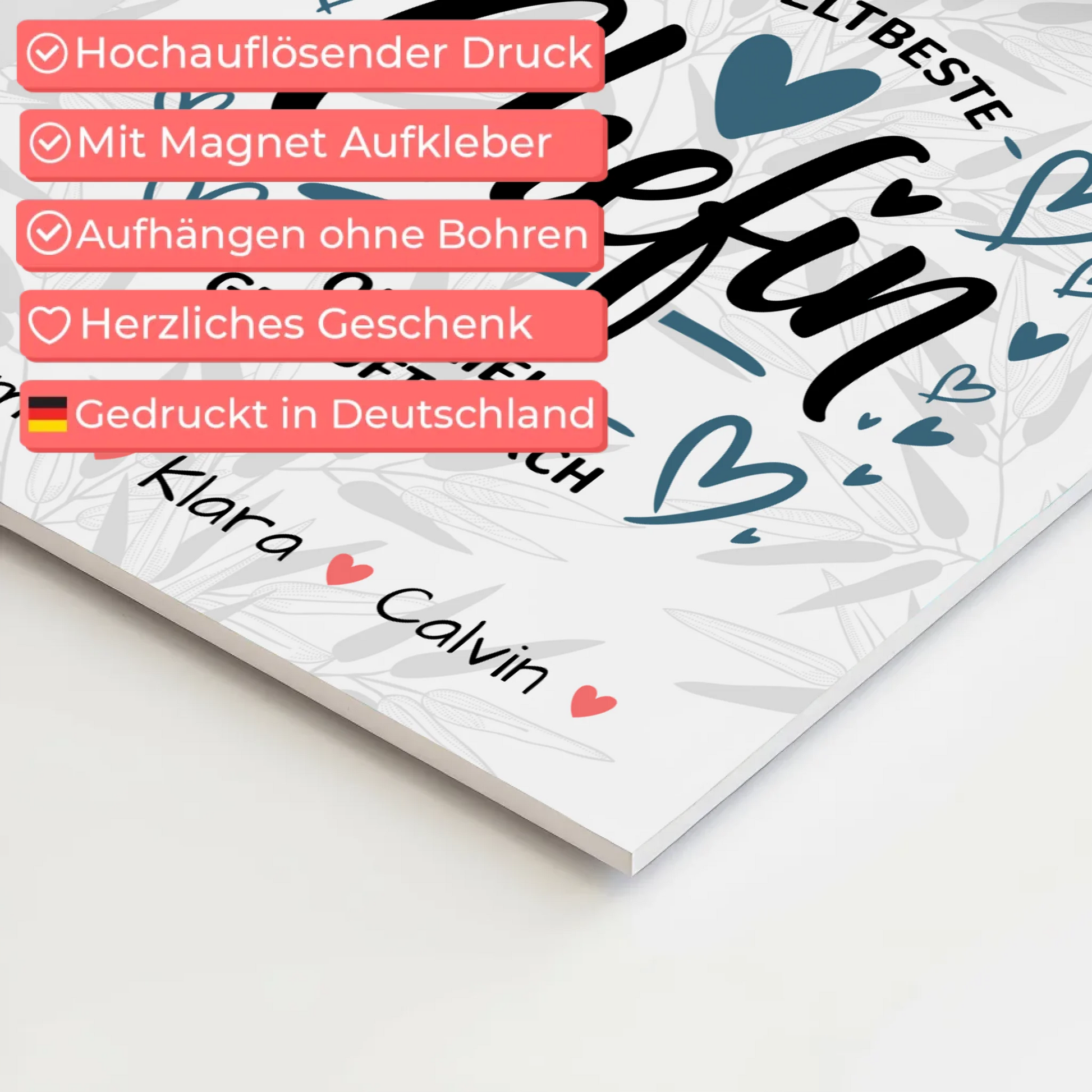 Magnetposter Fotoboard Geschenk Fotocollage Chefin Weltbeste Chefin Offiziell Geprüft Durch 10