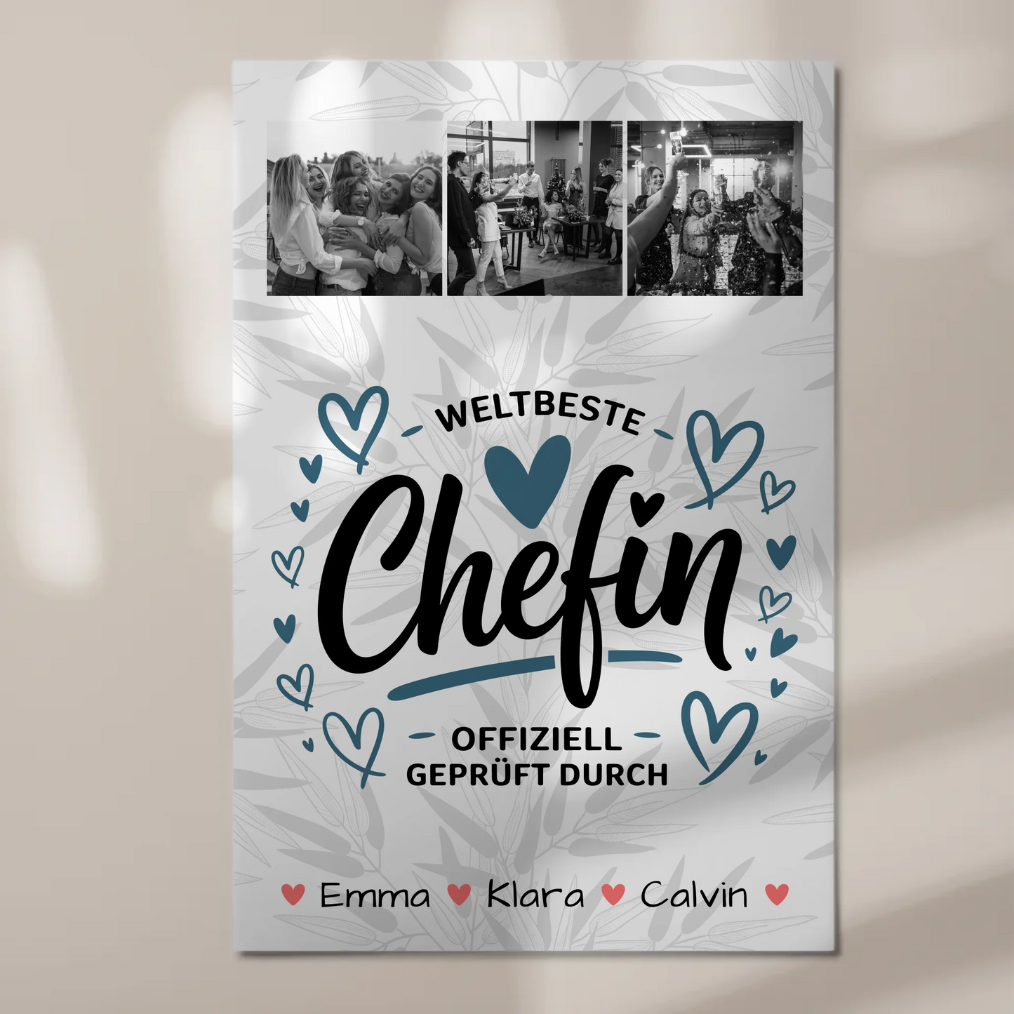 Magnetposter Fotoboard Geschenk Fotocollage Chefin Weltbeste Chefin Offiziell Geprüft Durch