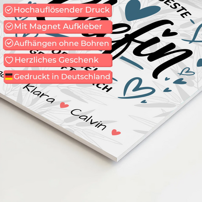 Magnetposter Fotoboard Geschenk Fotocollage Chefin Weltbeste Chefin Offiziell Geprüft Durch