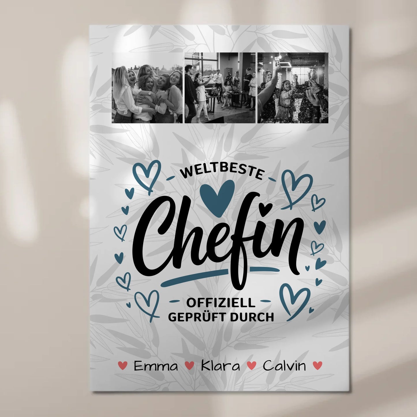 Magnetposter Fotoboard Geschenk Fotocollage Chefin Weltbeste Chefin Offiziell Geprüft Durch