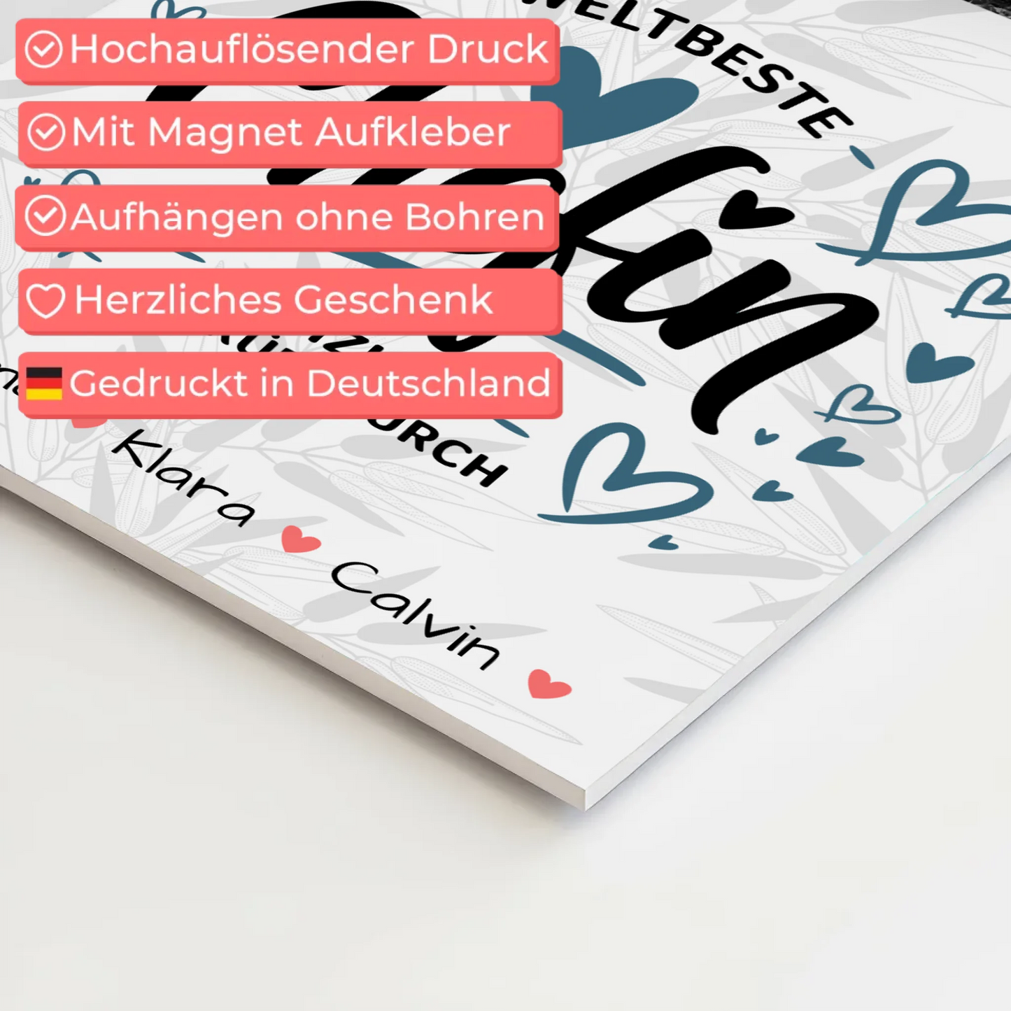 Magnetposter Fotoboard Geschenk Fotocollage Chefin Weltbeste Chefin Offiziell Geprüft Durch