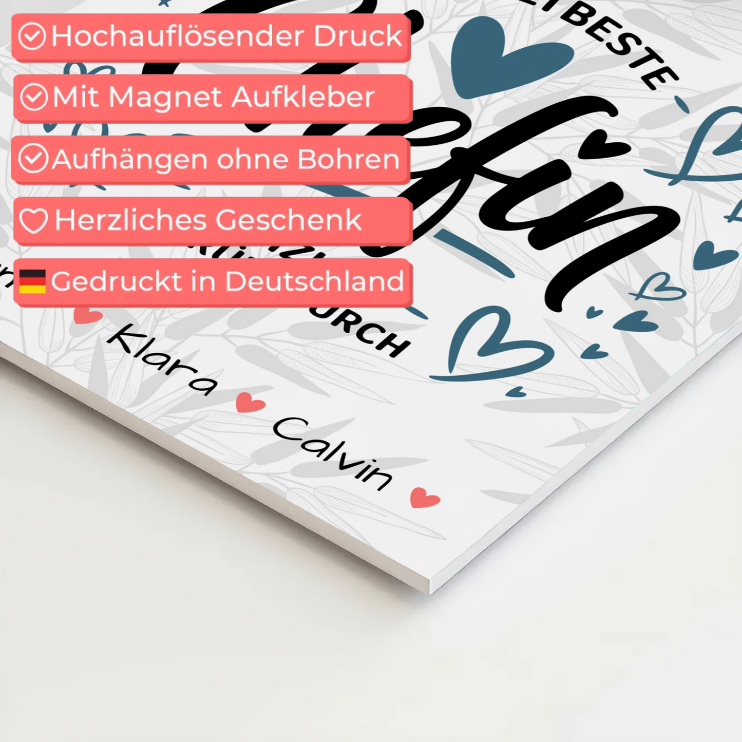 Magnetposter Fotoboard Geschenk Fotocollage Chefin Weltbeste Chefin Offiziell Geprüft Durch