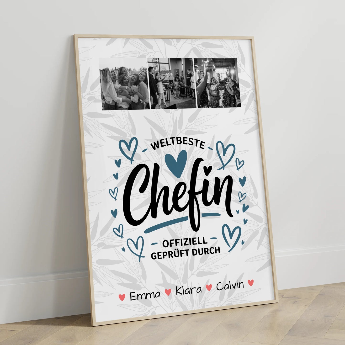 Personalisiertes Poster Datum Geschenk Fotocollage Chefin Weltbeste Chefin Offiziell Geprüft Durch