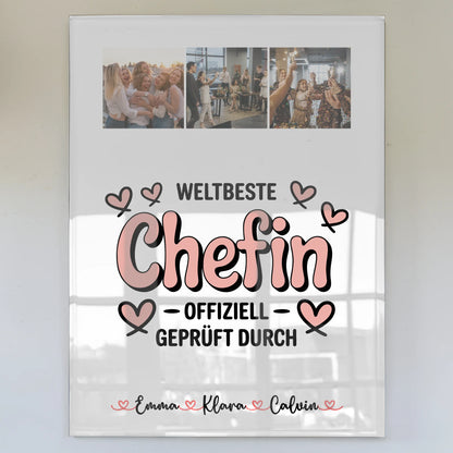 Personalisierte Geschenke Fotocollage Chefin Weltbeste Chefin Offiziell Geprüft Durch Foto Acrylglas 1
