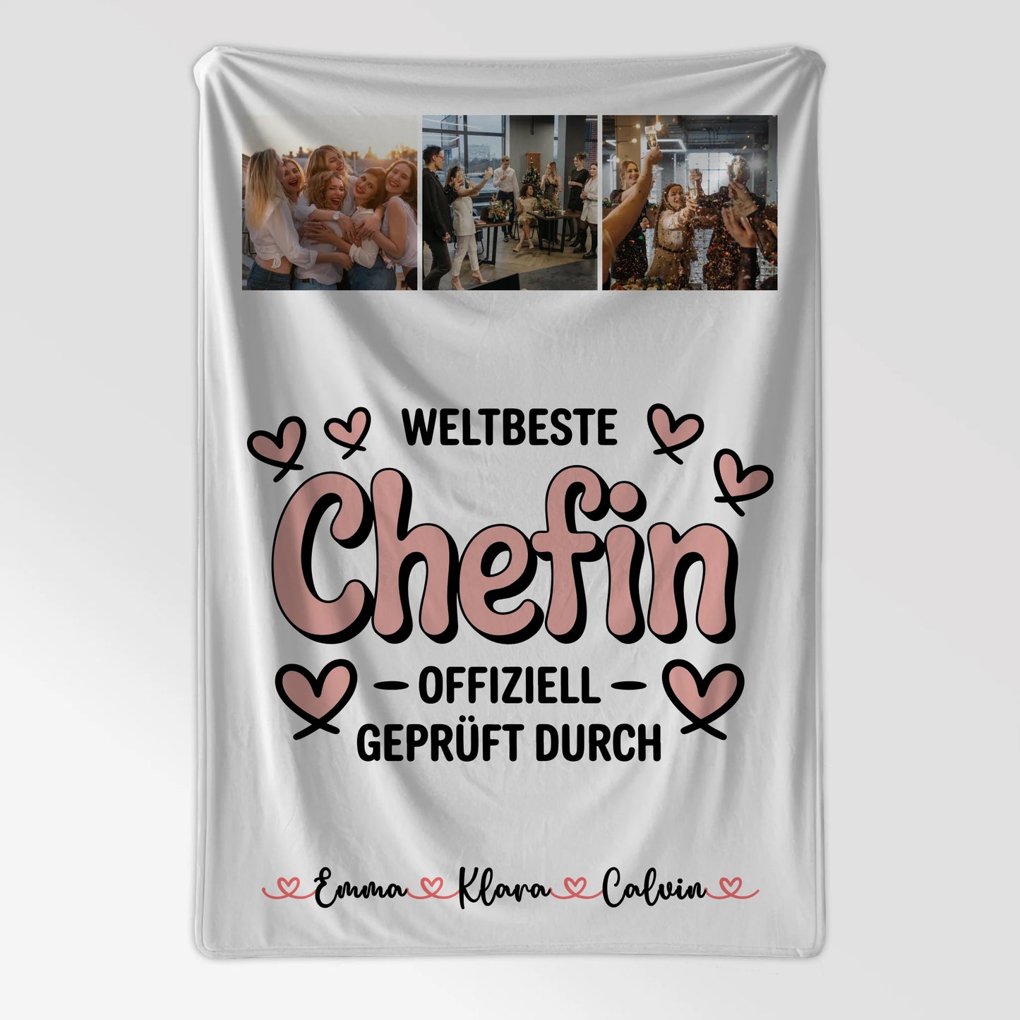 Kuscheldecke Mit Namen Und Motiv Fotocollage Chefin Weltbeste Chefin Offiziell Geprüft Durch 7
