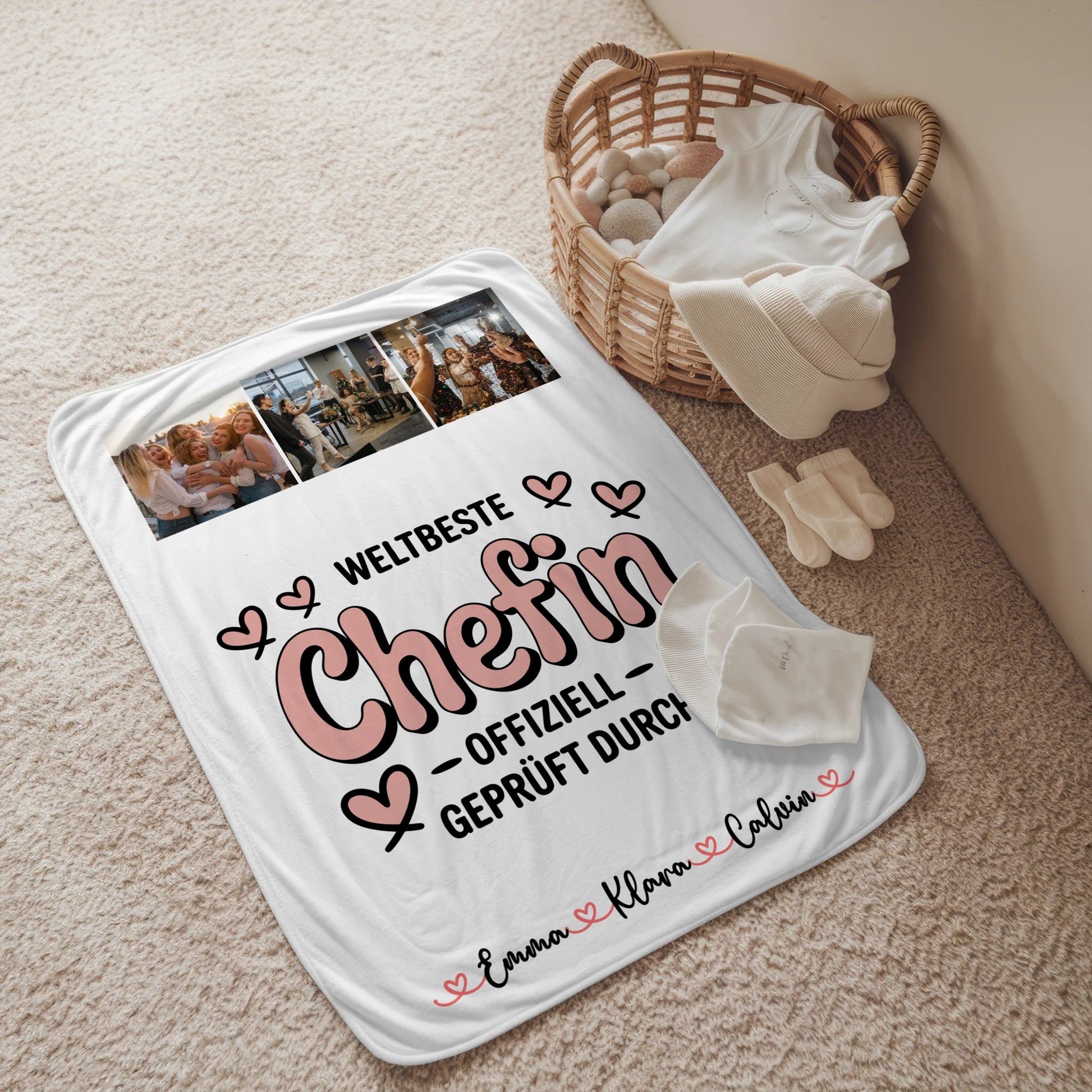 Kuscheldecke Mit Namen Und Motiv Fotocollage Chefin Weltbeste Chefin Offiziell Geprüft Durch 2