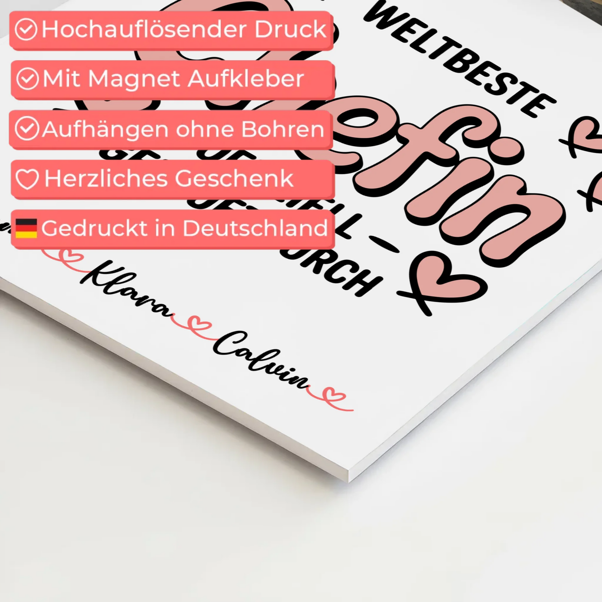 Magnetisches Fotoboard Collage Beste Chefin 4