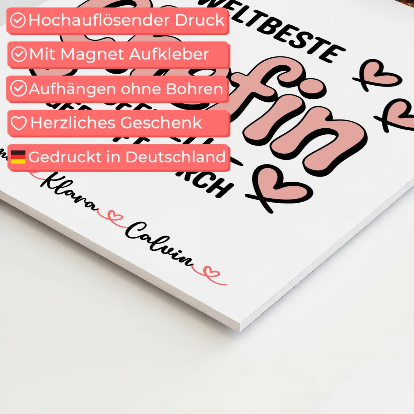 Magnetisches Fotoboard Collage Beste Chefin