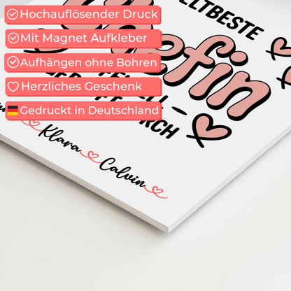 Magnetisches Fotoboard Collage Beste Chefin