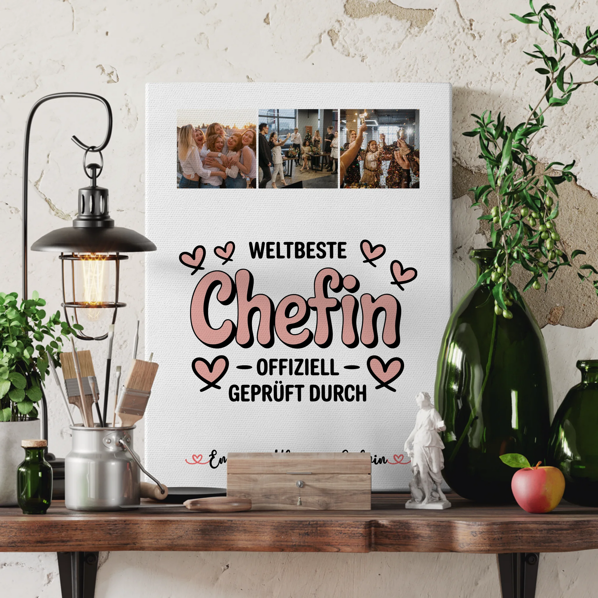 Leinwand Bild Fotocollage Chefin Weltbeste Chefin Offiziell Geprüft Durch 3