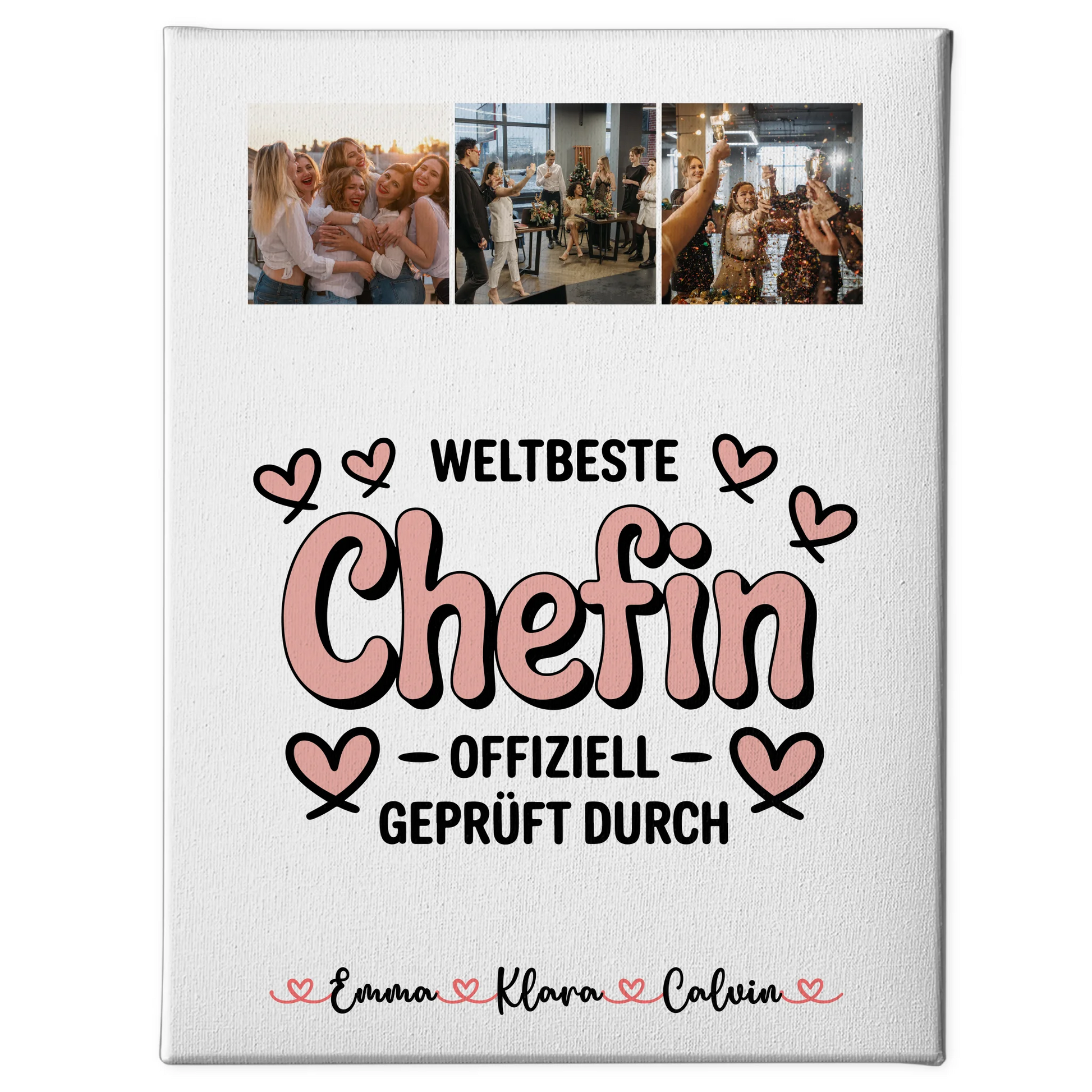 Leinwand Bild Fotocollage Chefin Weltbeste Chefin Offiziell Geprüft Durch 1