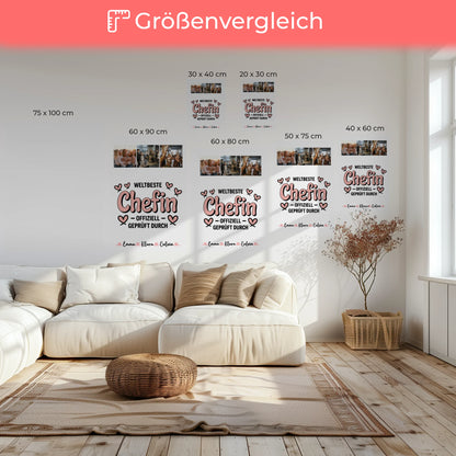 Leinwand Bild Fotocollage Chefin Weltbeste Chefin Offiziell Geprüft Durch 6