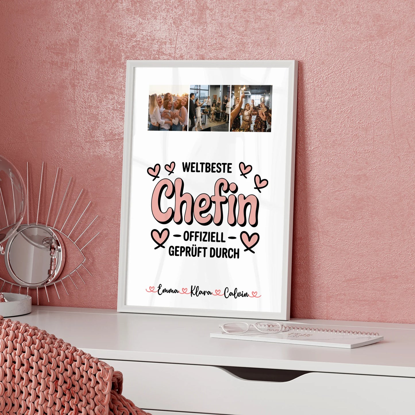 Poster Personalisiert Fotocollage Chefin Weltbeste Chefin Offiziell Geprüft Durch